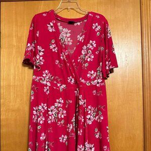 Torrid Pink Floral soft stretchy Dress Womens 1x Plus